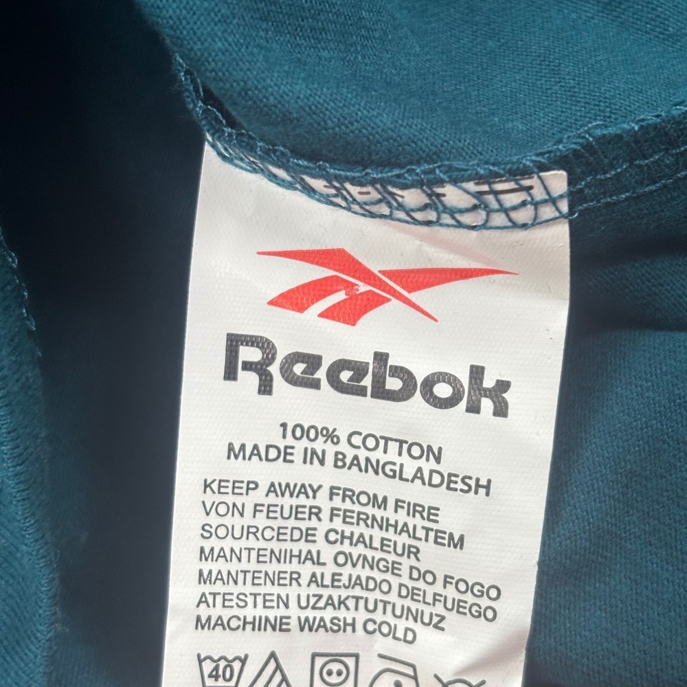 Reebok Classic T-Shirt Size Large Teal Slim Fit Embroidered Logo NWT Kids - Picture 6 of 9